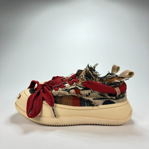 Smile Republic Red Brown Canvas Sneakers Casual Low Top Womens Size US 5.5 EU 36 - Picture 4 of 10